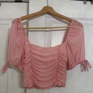 Forever 21 Pink Ruched Blouse